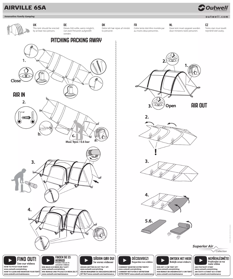 Page 1 de la notice Mode d'emploi Outwell Airville 6SA