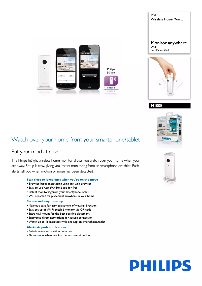 Page 1 of the manual Brochure Philips M100E