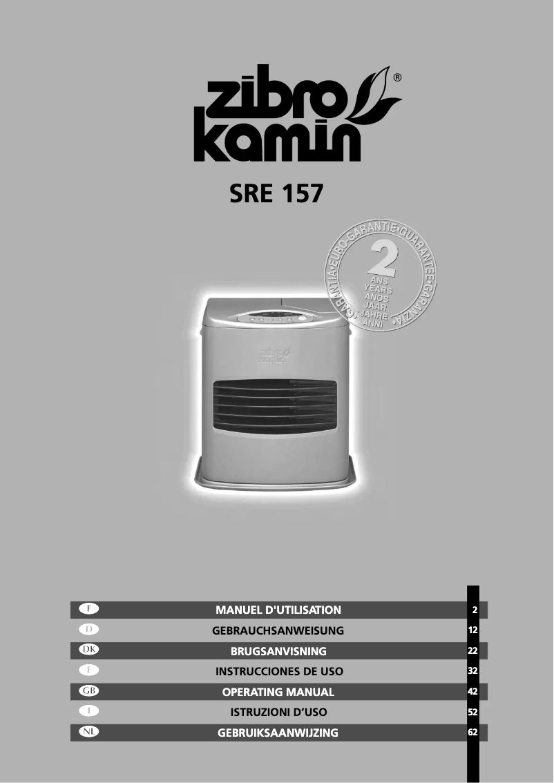 Page 1 de la notice Manuel utilisateur Zibro Kamin SRE 157