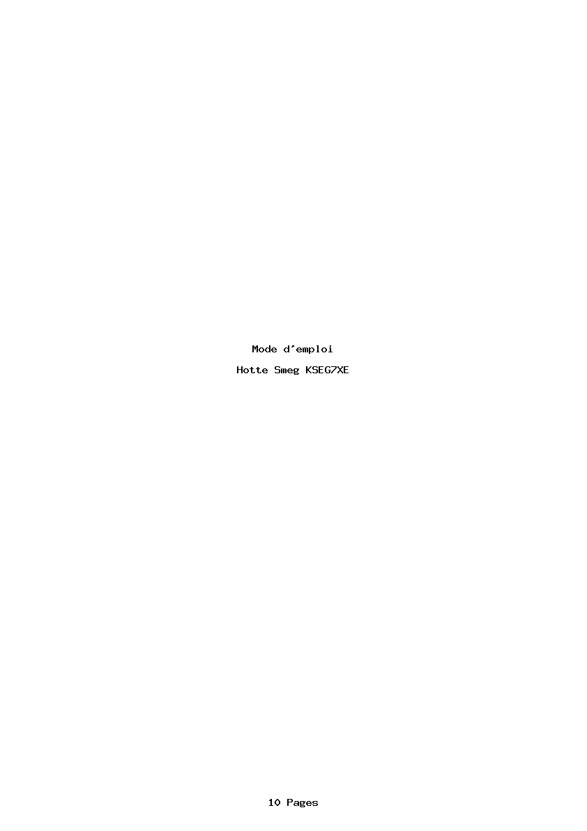 Page 1 de la notice Mode d'emploi Smeg KSEG7XE