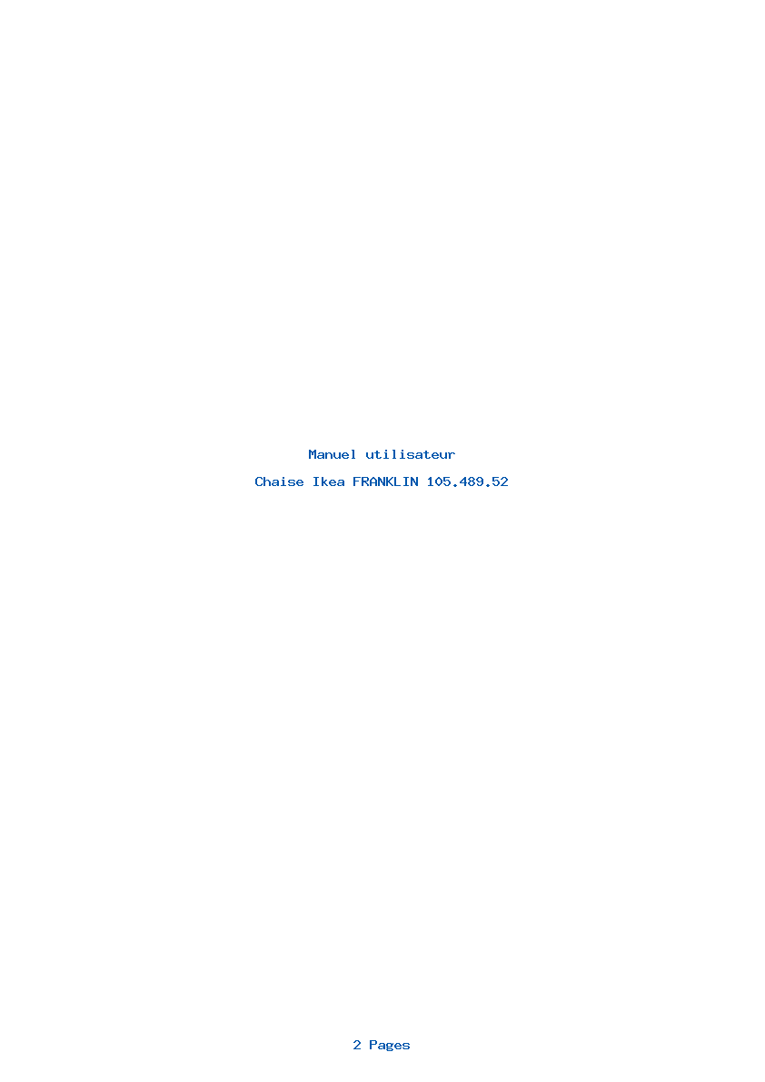 Page 1 de la notice Manuel utilisateur Ikea FRANKLIN 105.489.52