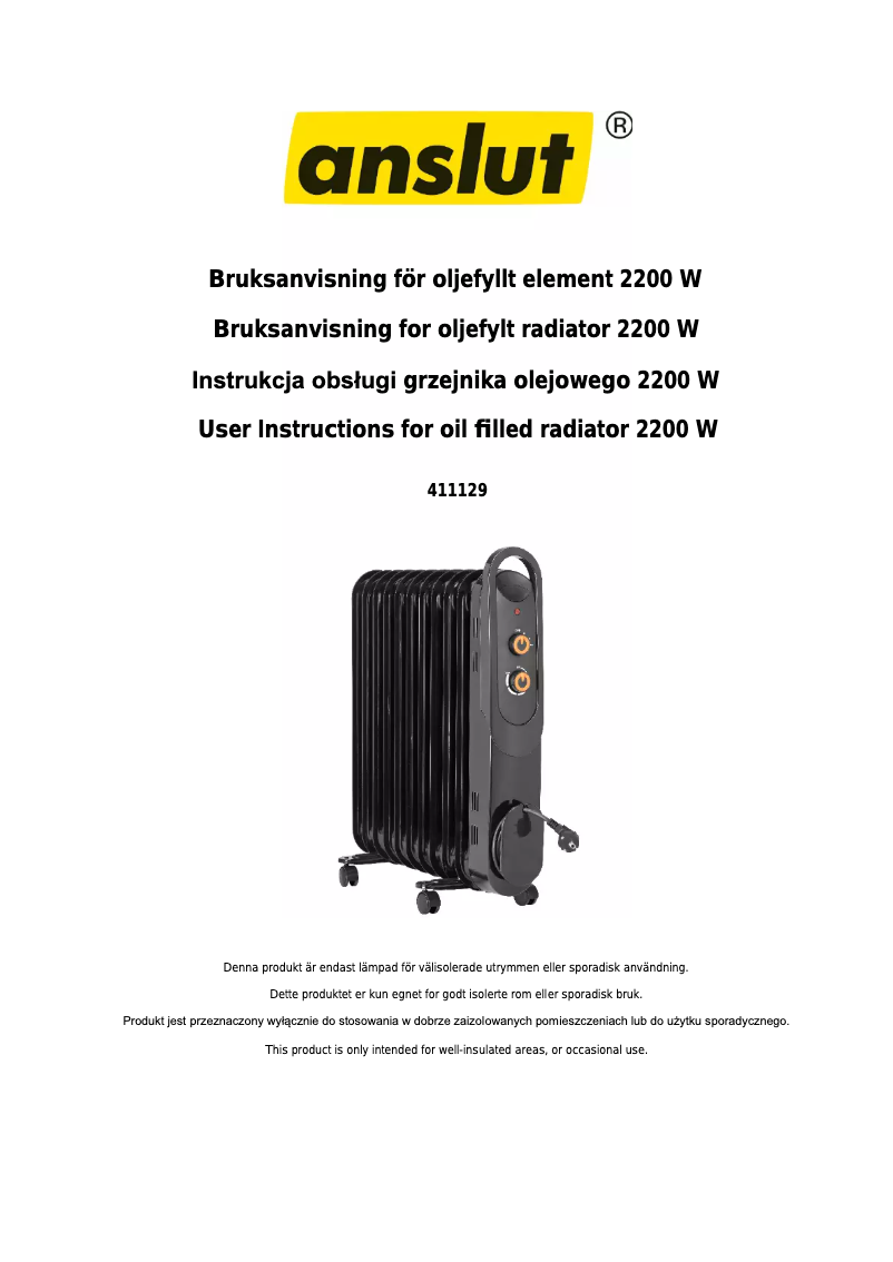 Page 1 of the manual User Manual Anslut 411-129