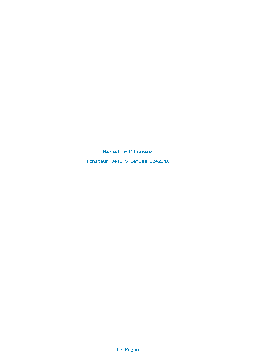 Page 1 de la notice Manuel utilisateur Dell S Series S2421NX