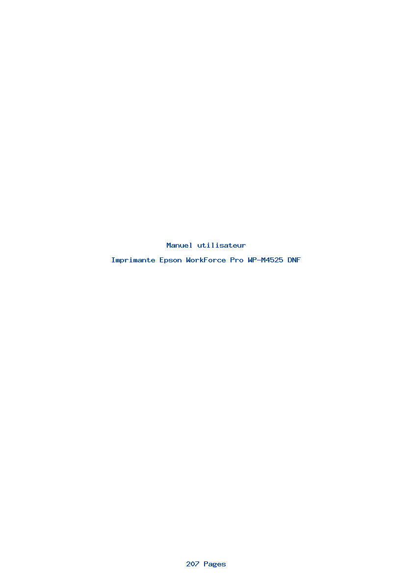 Page 1 de la notice Manuel utilisateur Epson WorkForce Pro WP-M4525 DNF
