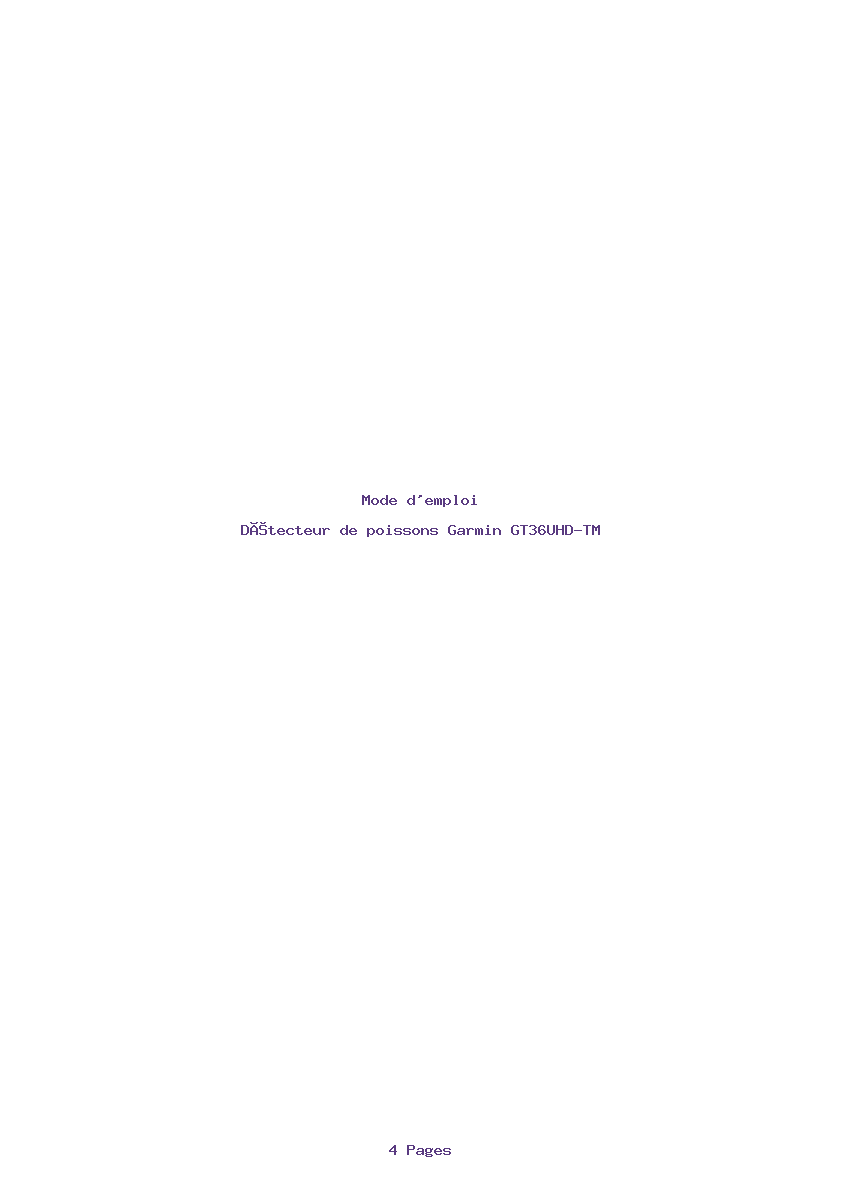 Page 1 de la notice Mode d'emploi Garmin GT36UHD-TM