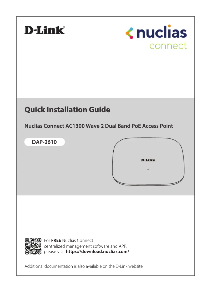 Page 1 de la notice Guide de démarrage rapide D-Link DAP-2610