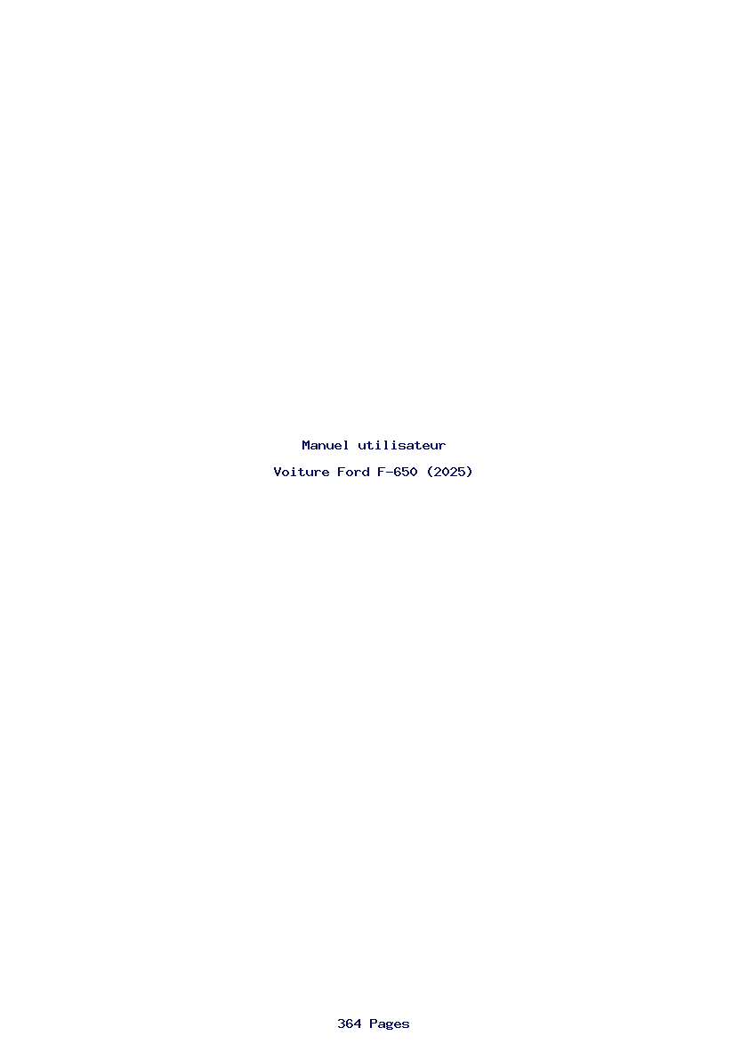 Page 1 de la notice Manuel utilisateur Ford F-650 (2025)