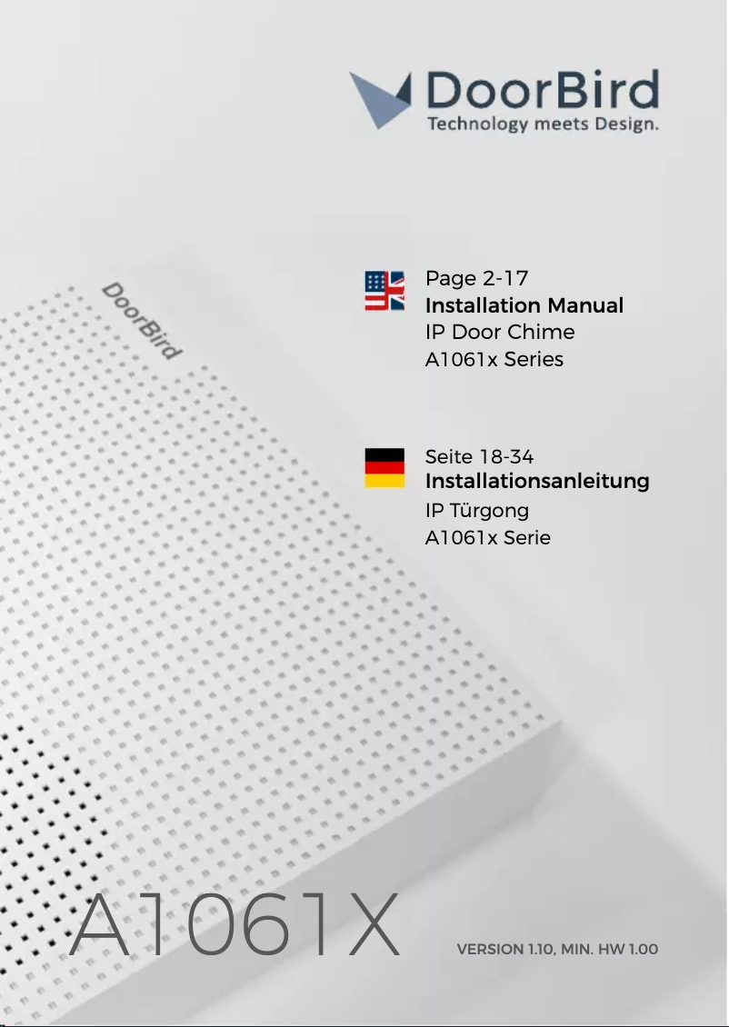 Page 1 de la notice Manuel utilisateur DoorBird A1061W