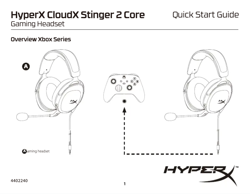 Página 1 del manual Manual de usuario HyperX CloudX Stinger 2 Core
