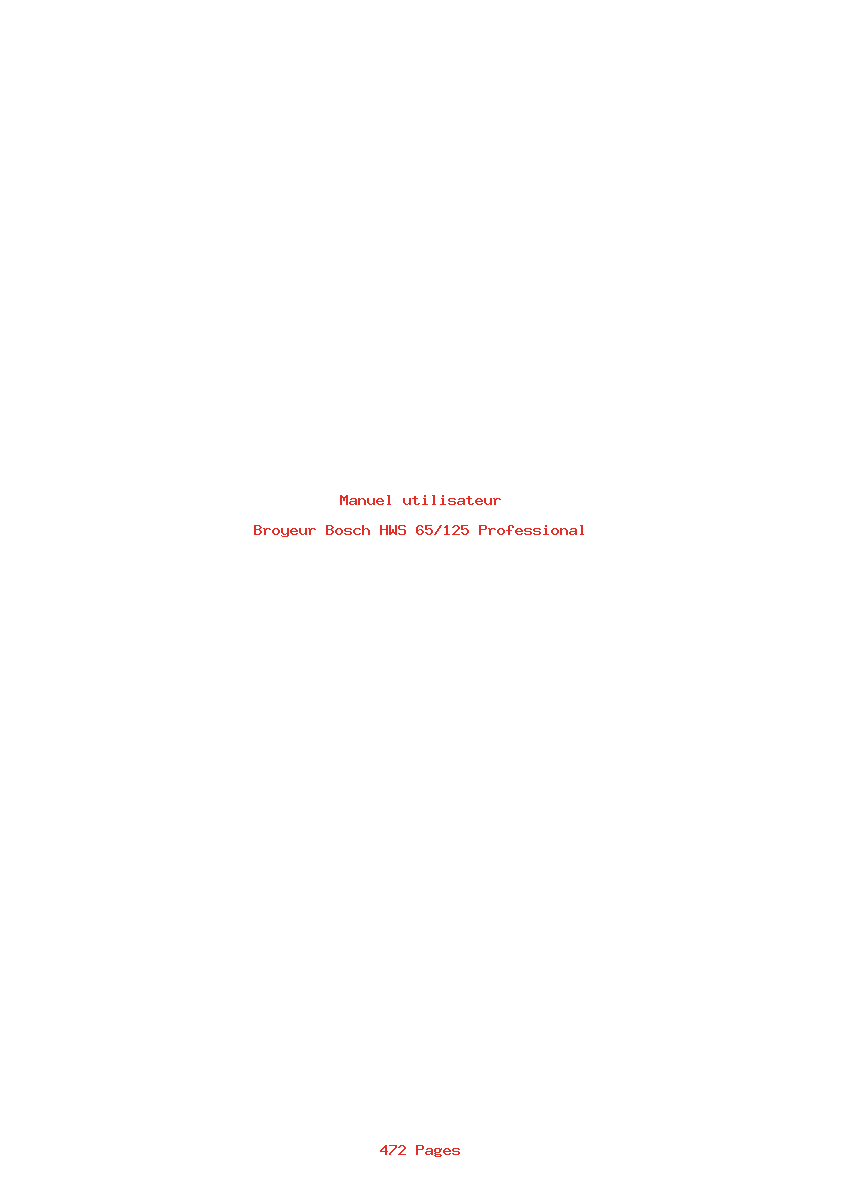 Image de la première page du manuel de l'appareil HWS 65/125 Professional