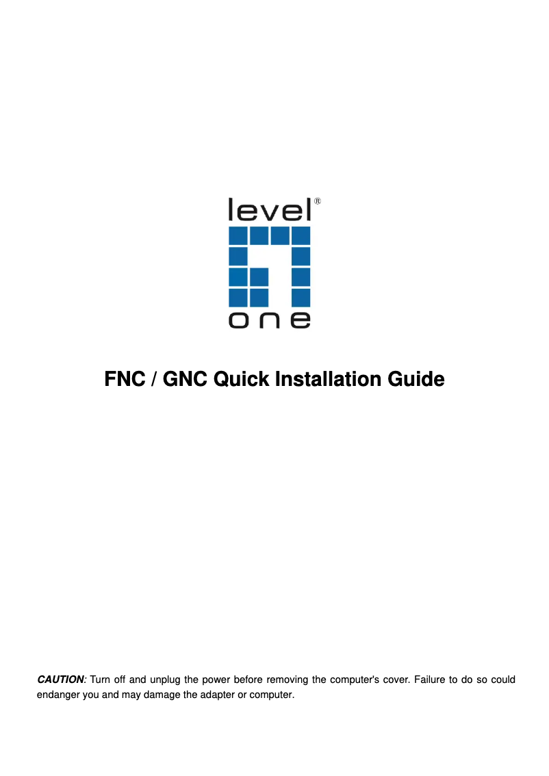 Page 1 of the manual User Manual LevelOne GNC-0122