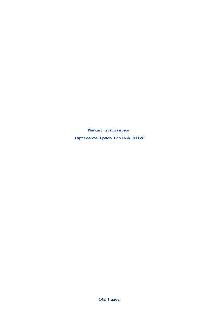 Page 1 de la notice Manuel utilisateur Epson EcoTank M1178