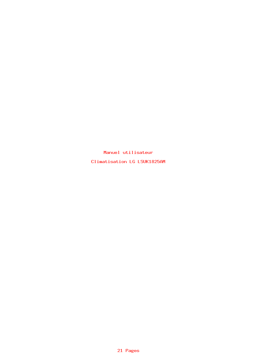 Page 1 de la notice Manuel utilisateur LG LSUK1825AM