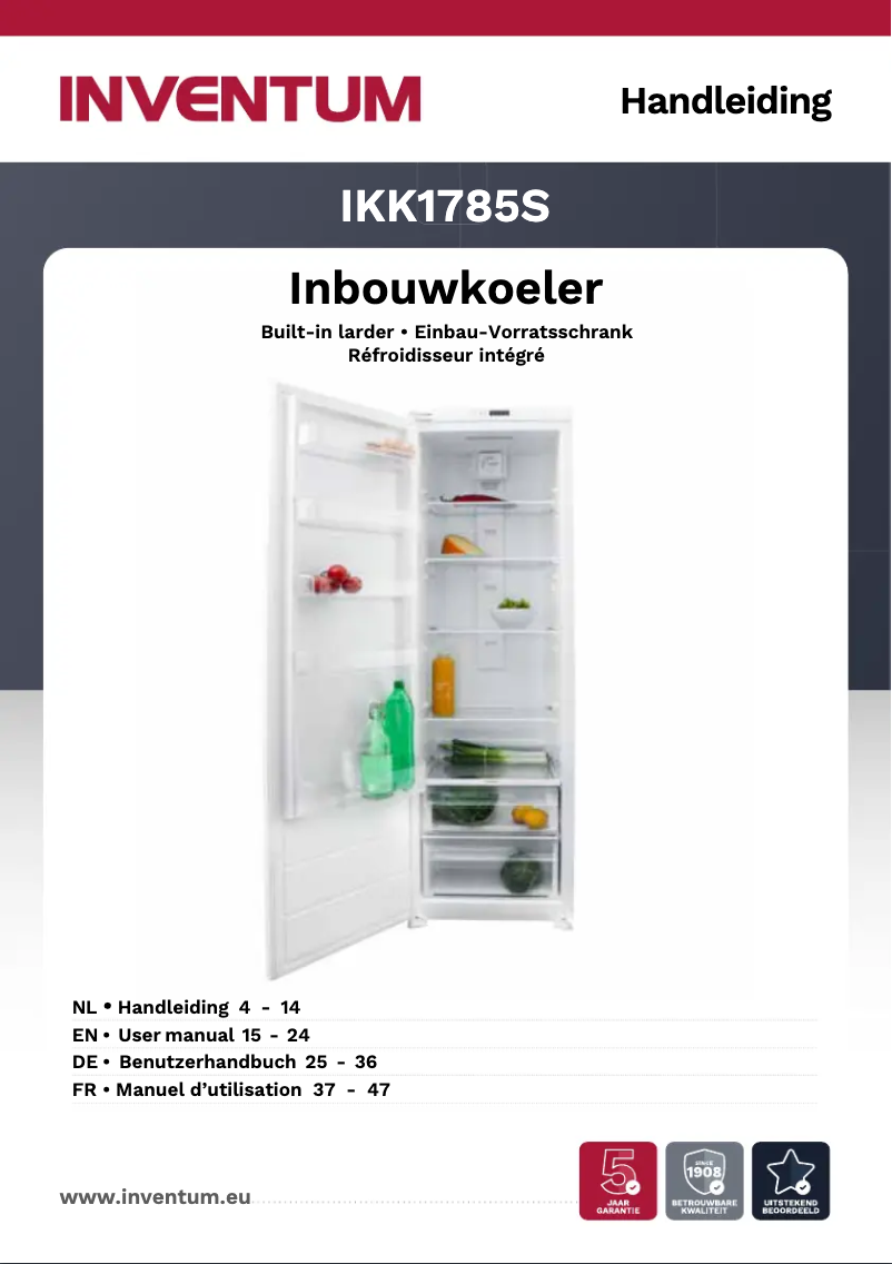 Page 1 de la notice Manuel utilisateur Inventum IKK1785S