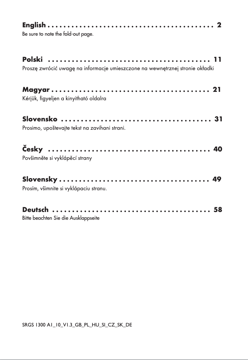 Página 1 del manual Manual de usuario SilverCrest SRGS 1300 A1