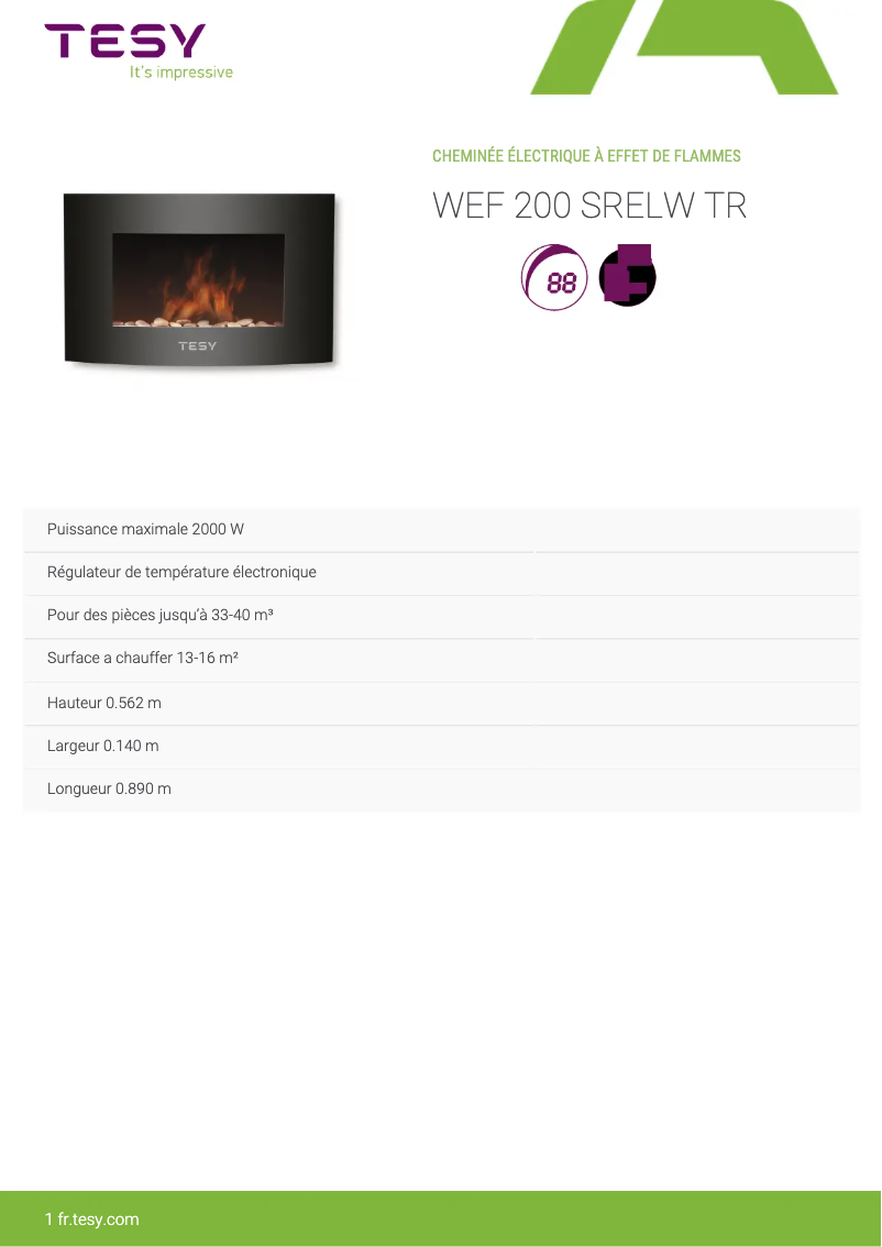 Página 1 del manual Manual de usuario Tesy WEF 200 SRELW TR