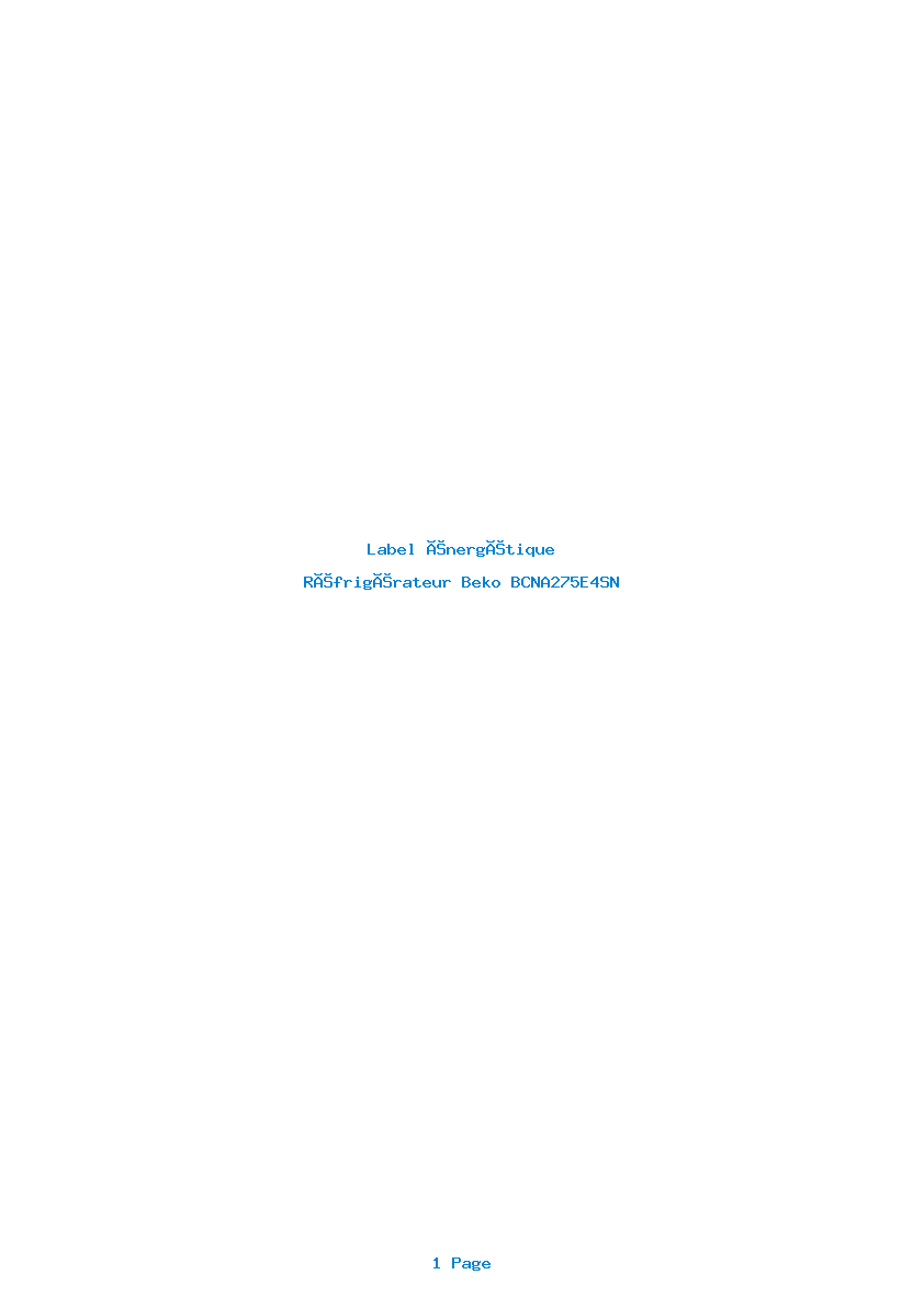 Image de la première page du manuel de l'appareil BCNA275E4SN