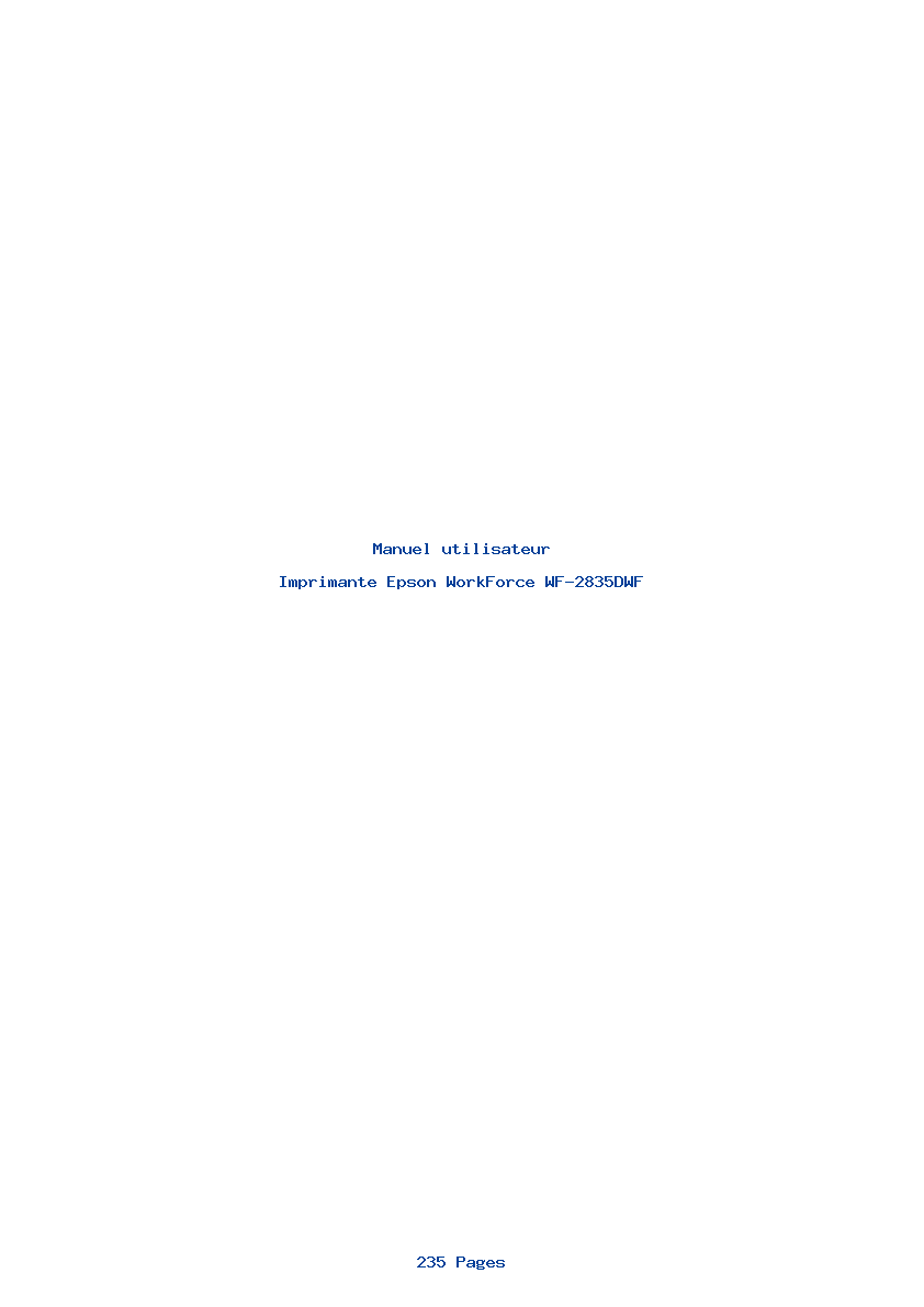 Page 1 de la notice Manuel utilisateur Epson WorkForce WF-2835DWF
