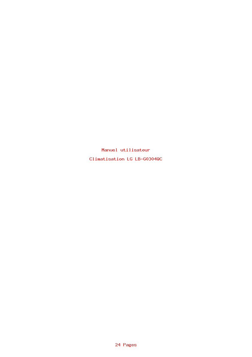 Page 1 de la notice Manuel utilisateur LG LB-G0304QC