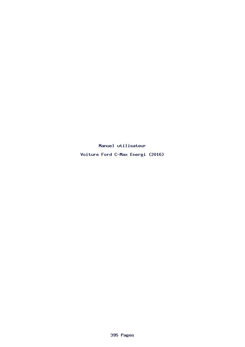 Page 1 de la notice Manuel utilisateur Ford C-Max Energi (2016)