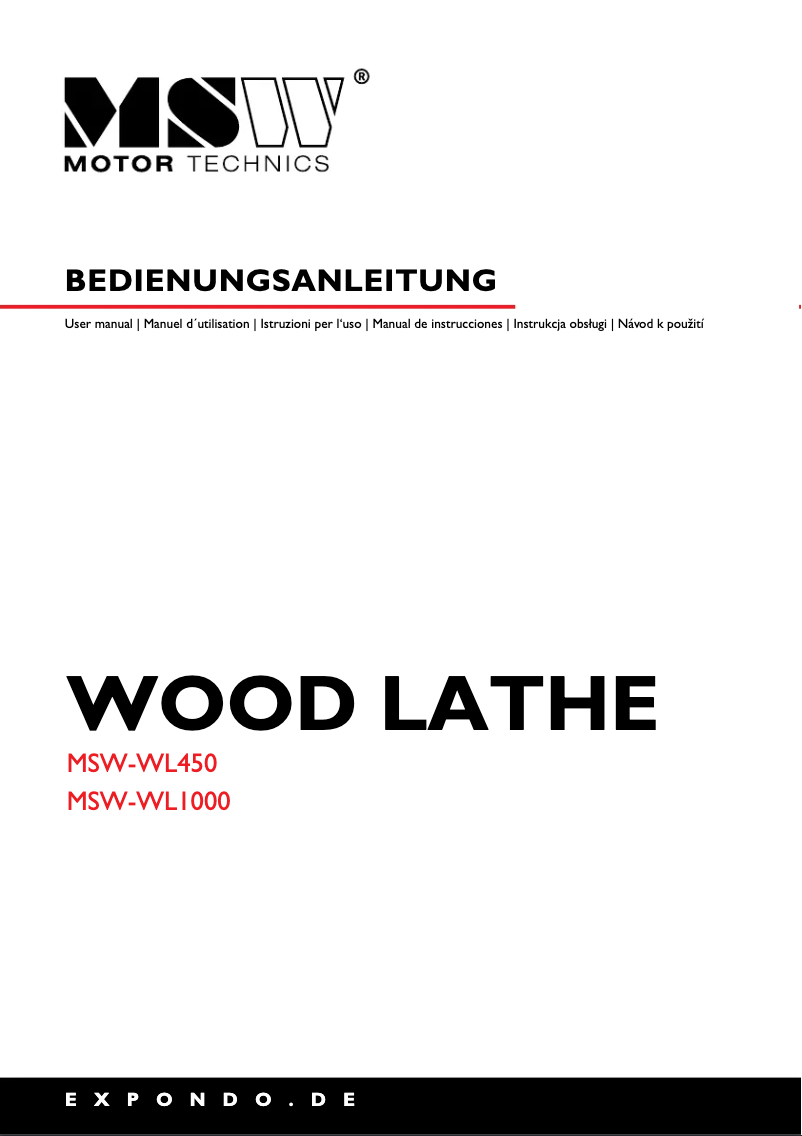 Page 1 de la notice Manuel utilisateur MSW MSW-WL450