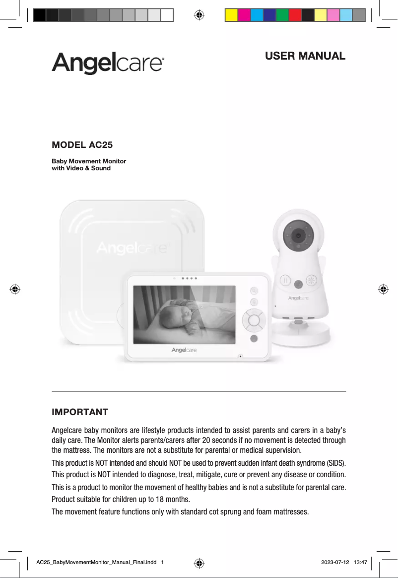 Page 1 de la notice Manuel utilisateur Angelcare AC25