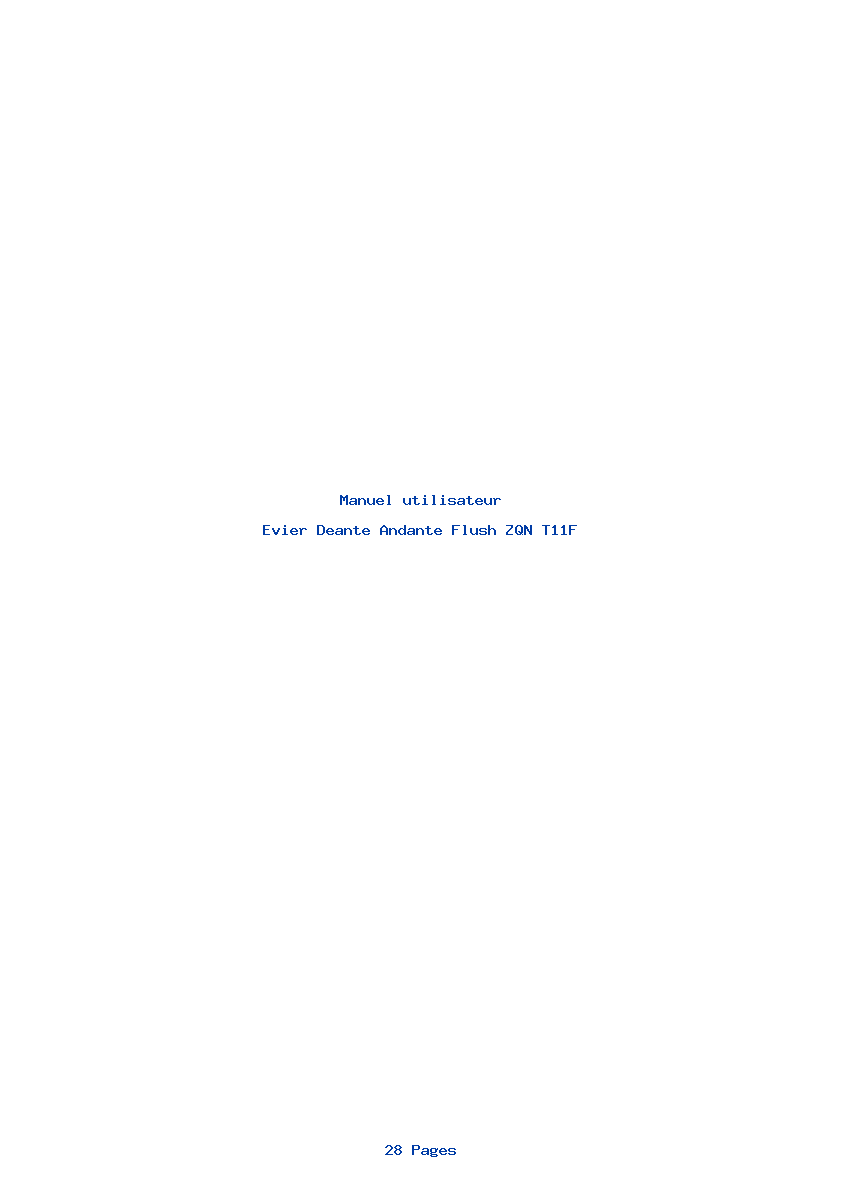 Page 1 de la notice Manuel utilisateur Deante Andante Flush ZQN T11F
