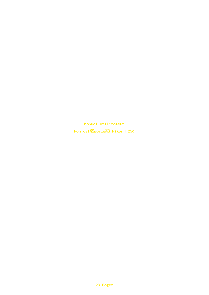 Image de la première page du manuel de l'appareil F250