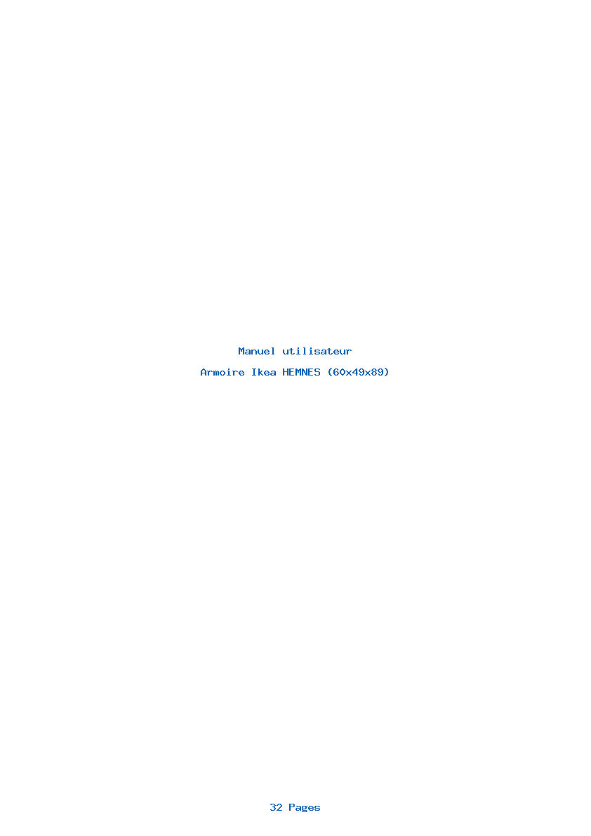Page 1 de la notice Manuel utilisateur Ikea HEMNES (60x49x89)