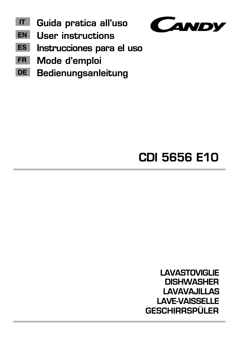 Page 1 of the manual User Manual Candy CDI 5656E10