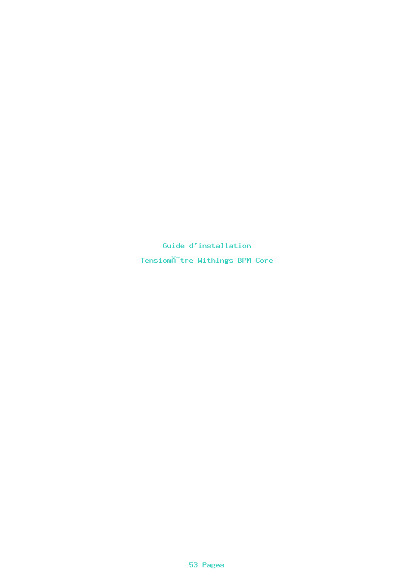 Page 1 de la notice Guide d'installation Withings BPM Core