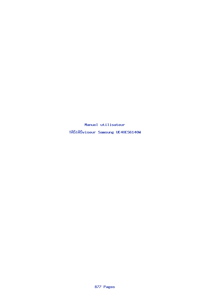 Page 1 de la notice Manuel utilisateur Samsung UE40ES6140W