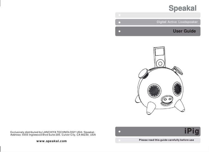 Page 1 of the manual User Manual Speakal iPig