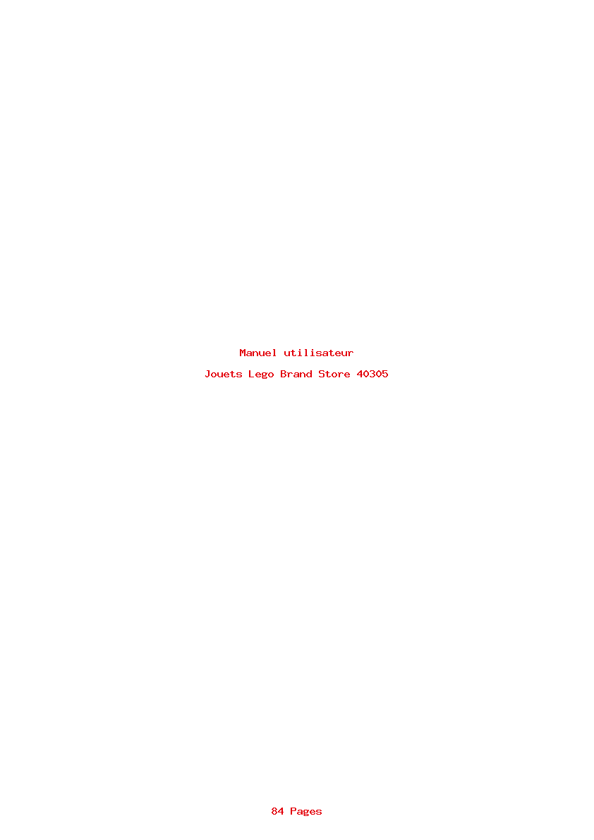 Page 1 de la notice Manuel utilisateur Lego Brand Store 40305