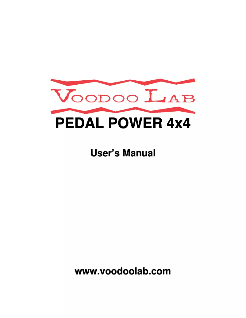Page 1 de la notice Manuel utilisateur Voodoo Lab Pedal Power 4x4