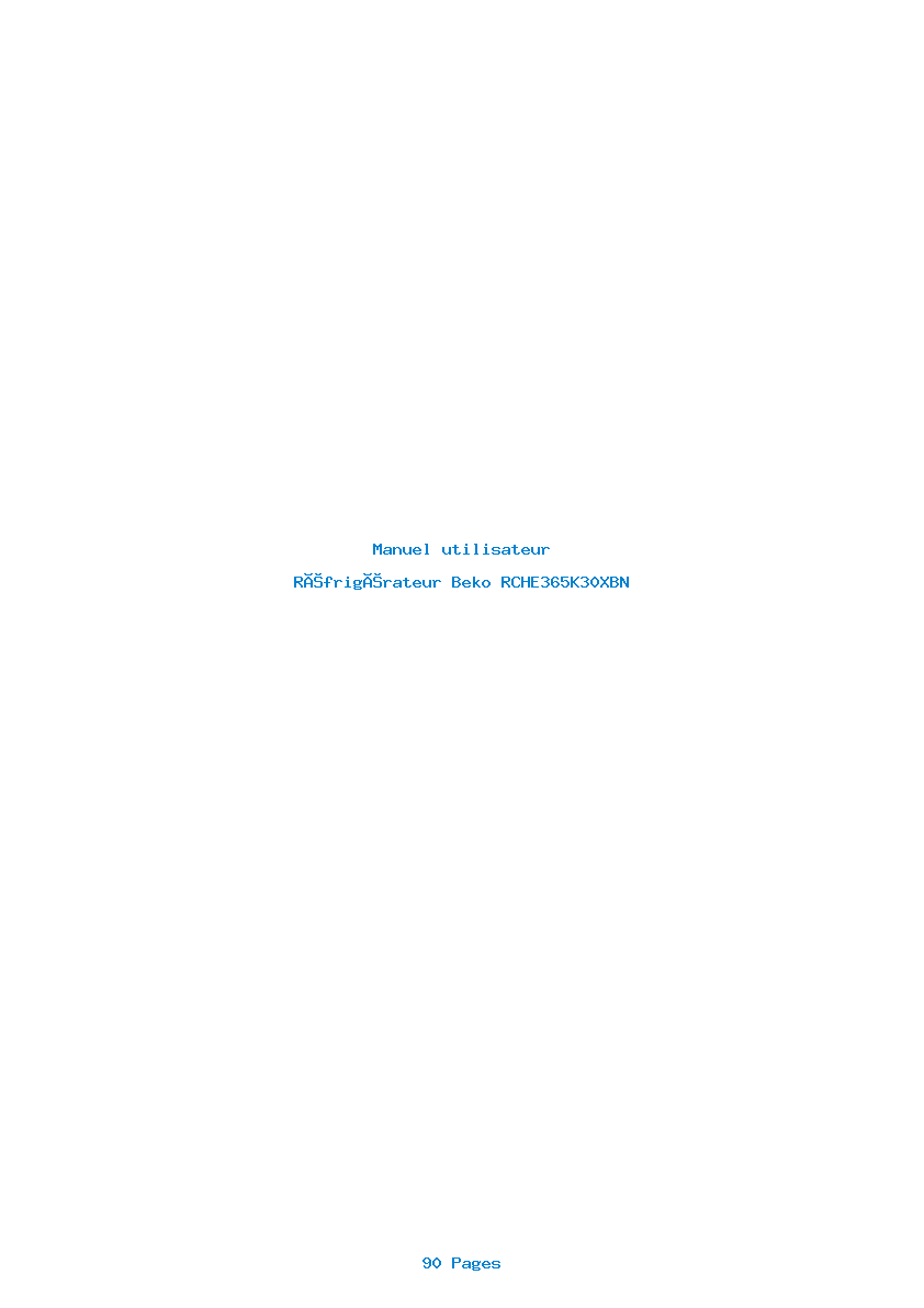 Page 1 de la notice Manuel utilisateur Beko RCHE365K30XBN