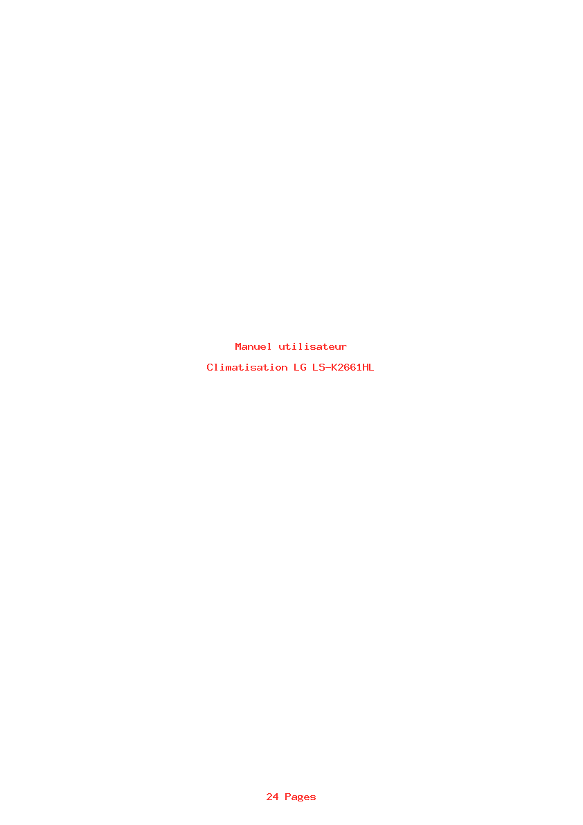 Page 1 de la notice Manuel utilisateur LG LS-K2661HL
