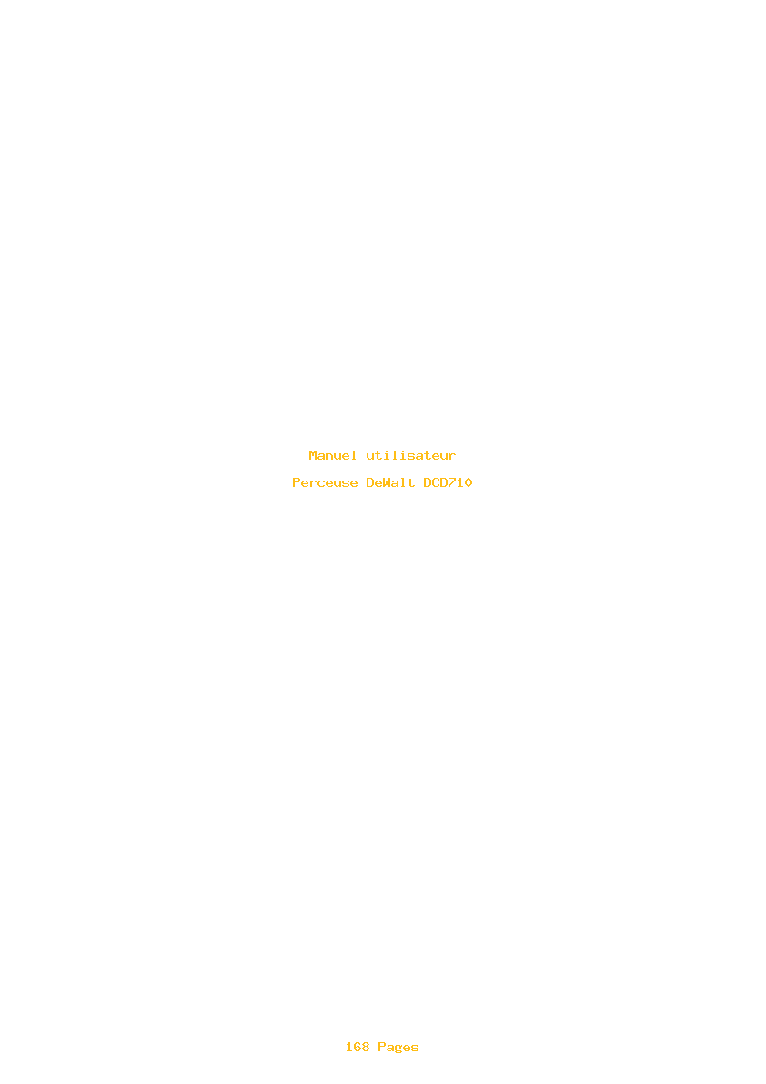 Page 1 de la notice Manuel utilisateur DeWalt DCD710