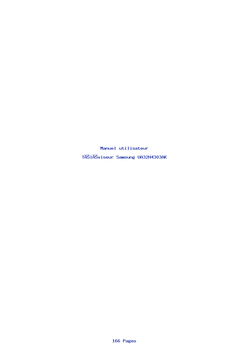 Page 1 de la notice Manuel utilisateur Samsung UA32H4303AK