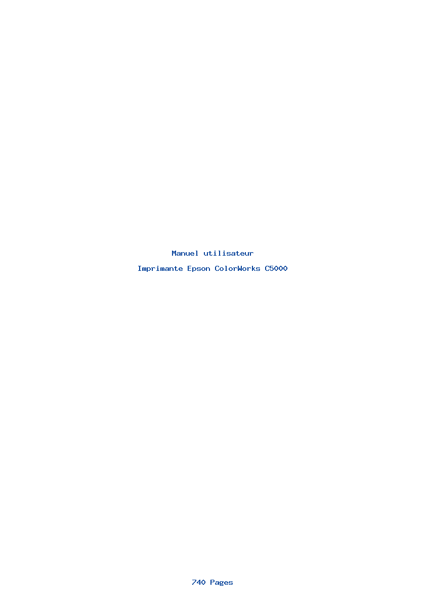 Page 1 de la notice Manuel utilisateur Epson ColorWorks C5000