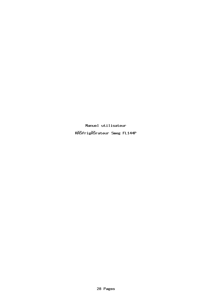 Page 1 de la notice Manuel utilisateur Smeg FL144P