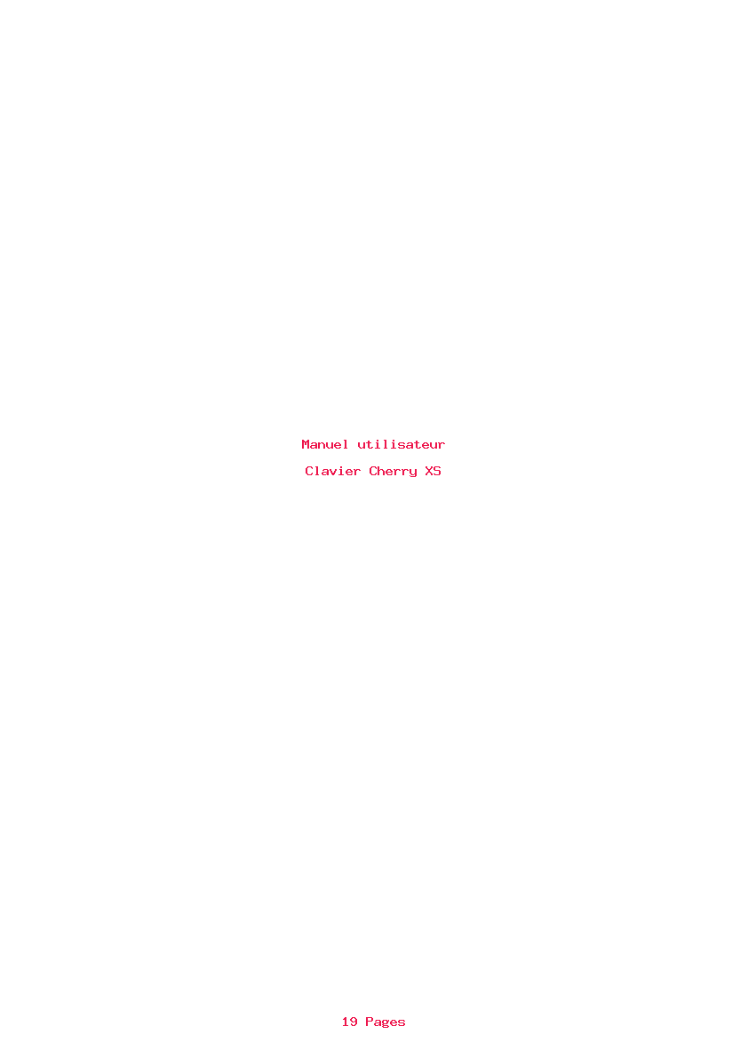 Page 1 de la notice Manuel utilisateur Cherry XS