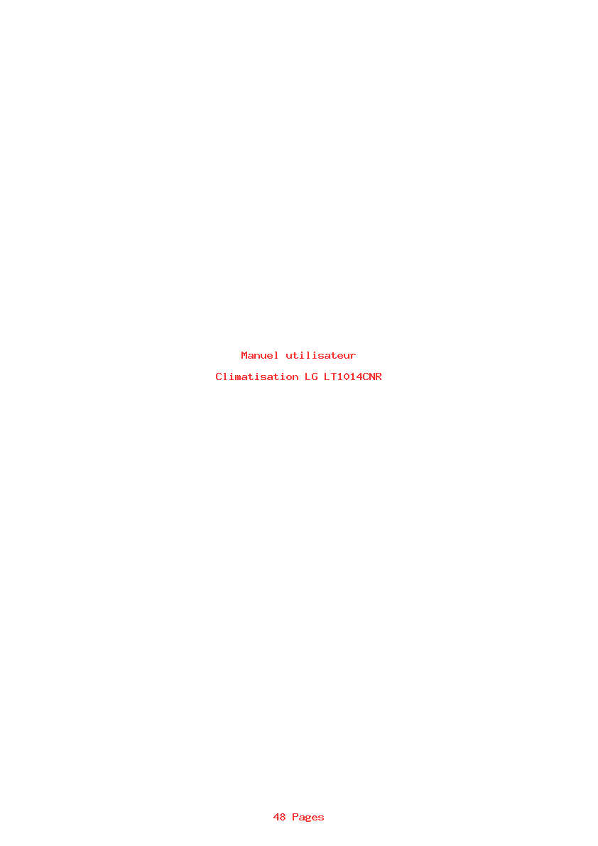 Page 1 de la notice Manuel utilisateur LG LT1014CNR