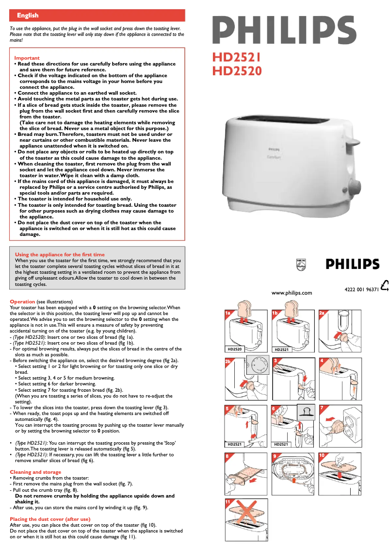 Page n°1 - Manuel utilisateur Philips HD2521