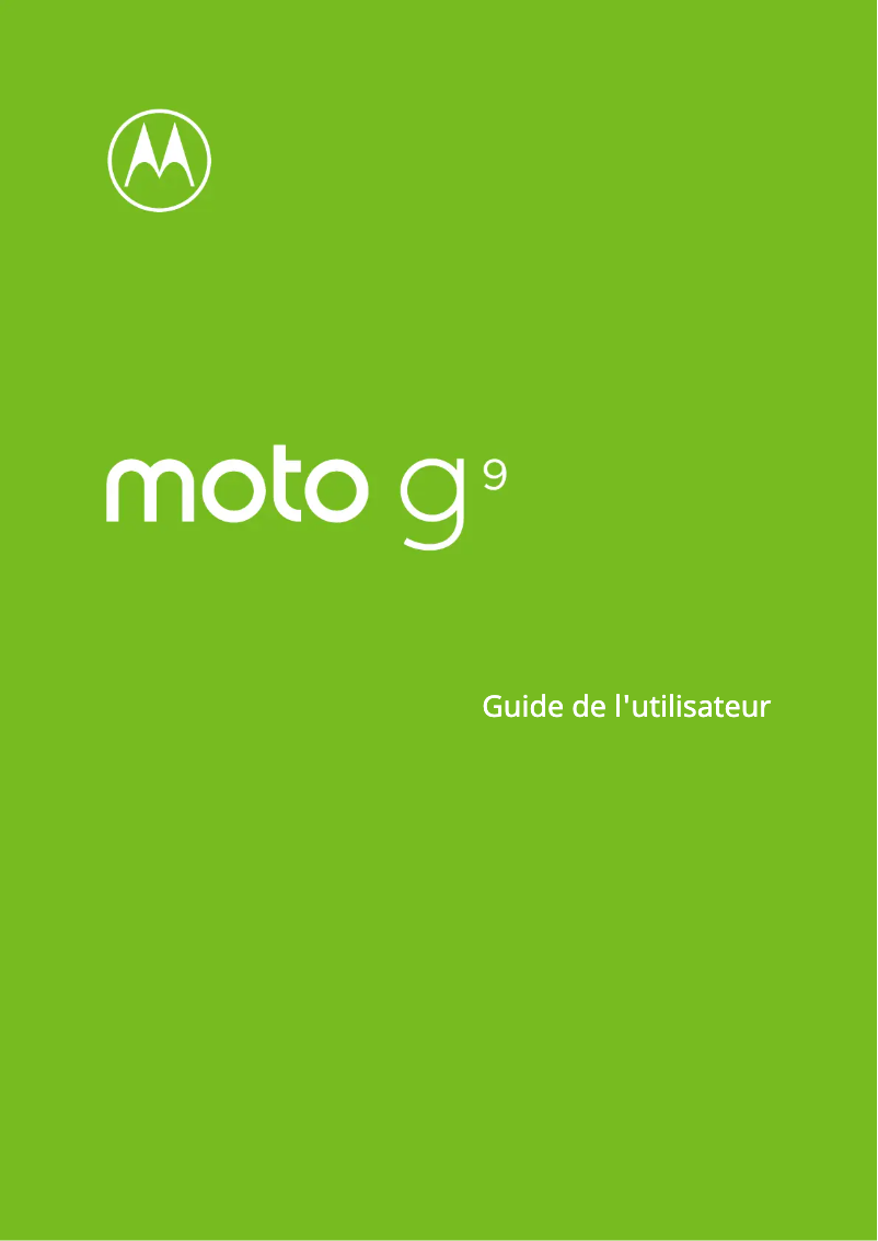 Page 1 de la notice Manuel utilisateur Motorola Moto G9