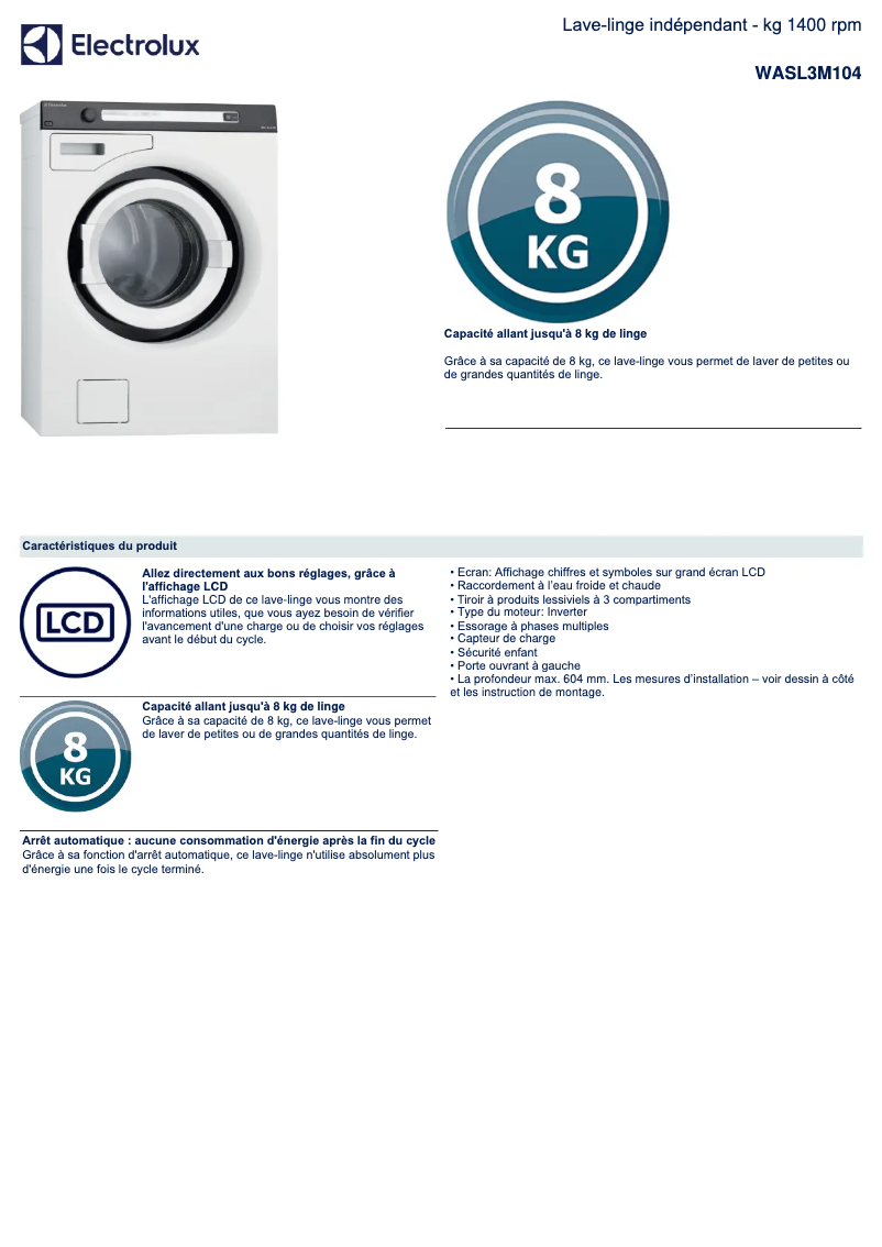 Página 1 del manual Manual de usuario Electrolux WASL3M104
