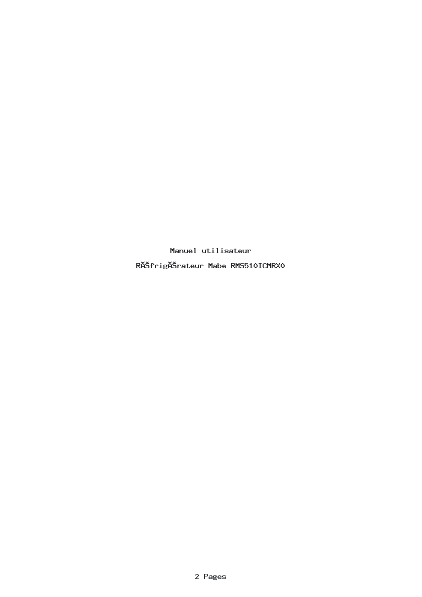 Page 1 de la notice Manuel utilisateur Mabe RMS510ICMRX0