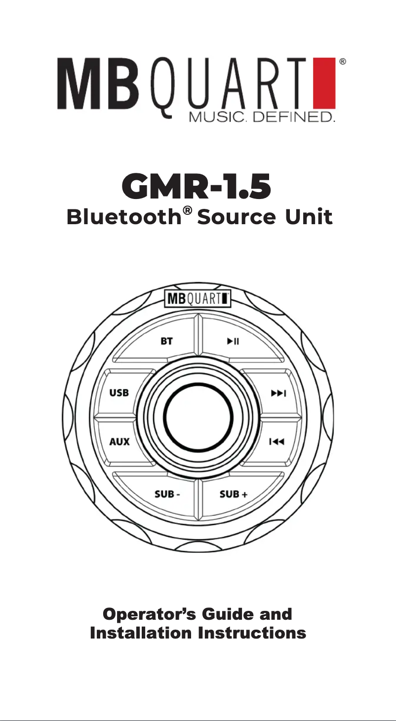 Image de la première page du manuel de l'appareil GMR-1.5B