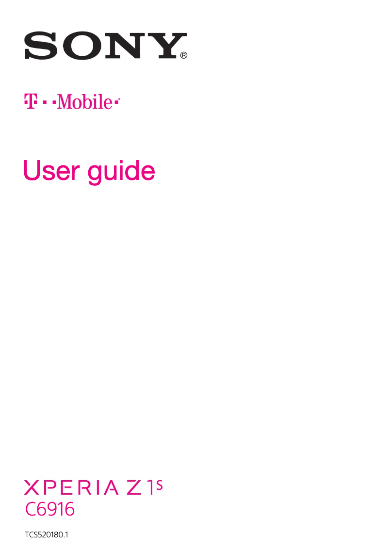 Image de la première page du manuel de l'appareil Xperia Z1s