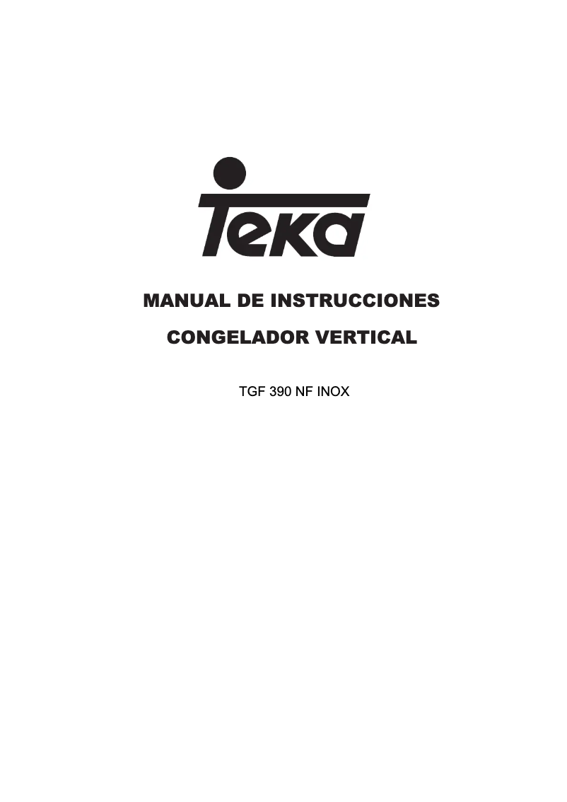 Página 1 del manual Manual de usuario Teka TGF 390 NF